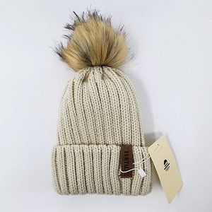 New FURTALK Kids Boys Girl Knit Winter Hat Fuzzy Pom Pom Beanie Cap Cotton Lined